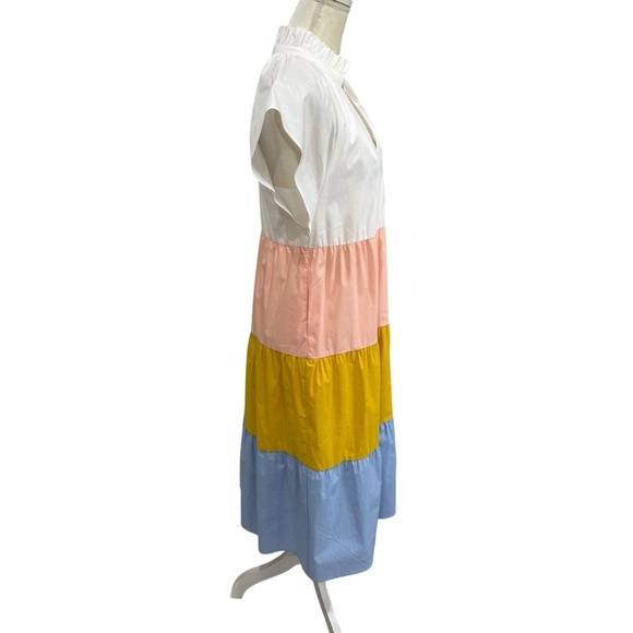 CROSBY by Mollie Burch Small Cap Sleeve Color Block Watts Midi Dress NWT $292 - Picture 10 of 16